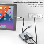Adaptador 3 em 1 NK-1056Pro 8 pinos + USB-C / Tipo-C Macho para 8 pinos Carregamento + Ethernet + Auricular 3,5 mm Fêmea, NK-1056Pro
