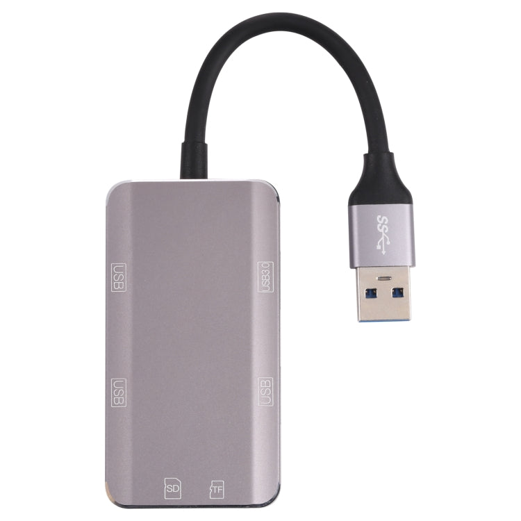 Adaptador NK-3049HD 6 em 1 USB macho para ranhura de cartão MS / TF + USB 3.0 + 3 USB 2.0 fêmea, NK-3049HD