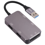 Adaptador NK-3049HD 6 em 1 USB macho para ranhura de cartão MS / TF + USB 3.0 + 3 USB 2.0 fêmea, NK-3049HD