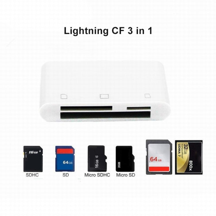 Leitor de cartão 3 em 1 NK-1011 CF / TF / SD para dispositivos 8 pinos, NK-1011