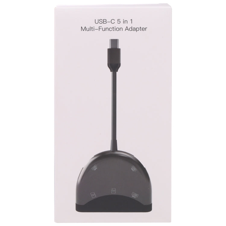 Adaptador NK-3039 5 em 1 USB-C / Type-C macho para ranhura de cartão TF / SD + 3 USB fêmea, NK-3039