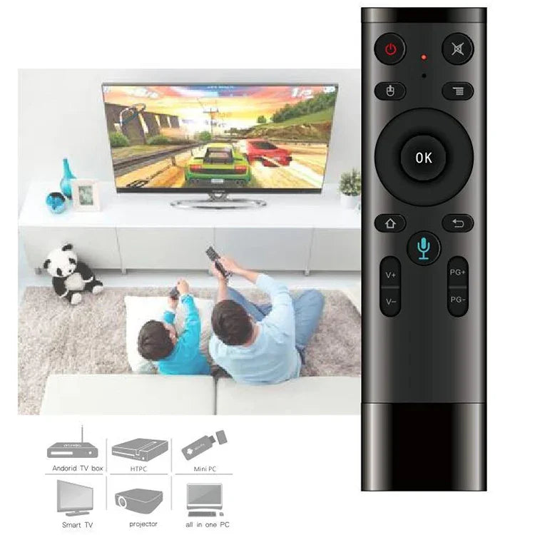 Comando Remoto USB 2.4G Air Mouse Fly Sem Fios com Voz Versão Estrangeira Q5, Suporta Set-Top Box / Computador, Voz