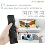 Comando Remoto USB 2.4G Air Mouse Fly Sem Fios com Voz Versão Estrangeira Q5, Suporta Set-Top Box / Computador, Voz