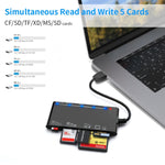 Leitor de Cartões Multifuncional Rocketek CR7 USB3.0 CF / XD / MS / SD / TF 7 em 1, USB3.0