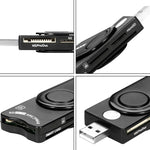 Leitor de Cartões Inteligente Rocketek SCR10 USB2.0 para Smart Card / SD / TF / M2 / MS / SIM, SCR10