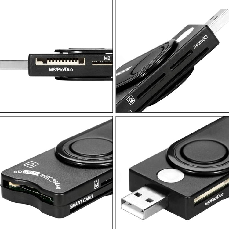 Leitor de Cartões Inteligente Rocketek SCR10 USB2.0 para Smart Card / SD / TF / M2 / MS / SIM, SCR10