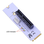 Adaptador NGFF M.2 Key M para PCI-E 1X / 4X / 8X / 16X para Placa Gráfica com LED e Cabo de Alimentação de 4 Pinos, VER003 com Cabo de Alimentação de 4 Pinos