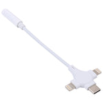 Cabo Adaptador de Áudio Digital Macho Duplo 8 Pinos+USB-C/Type-C para Fêmea 3,5mm