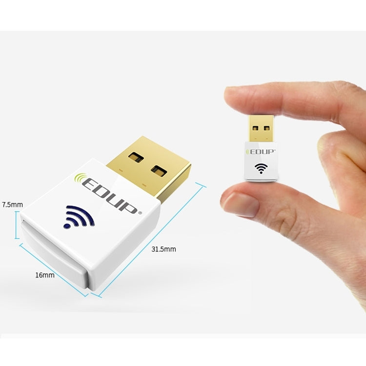 Placa de Rede WiFi Mini USB Sem Fios EDUP EP-AC1619 600Mbps 2.4G / 5.8Ghz Banda Dupla 150M+433M para Notebook / Portátil / PC, EP-AC1619 600Mbps (Branco), EP-AC1619 600Mbps (Preto)