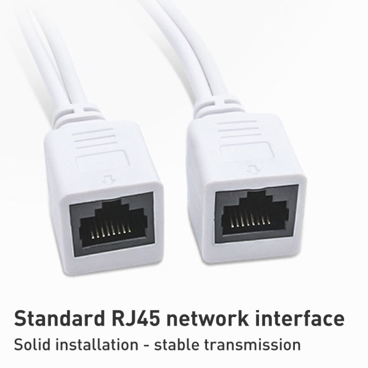 Conjunto de Cabo Injetor e Divisor RJ45 POE 2 em 1 com Jack DC Fêmea & Macho 2.1x 5.5mm, 2.1x 5.5mm Fêmea