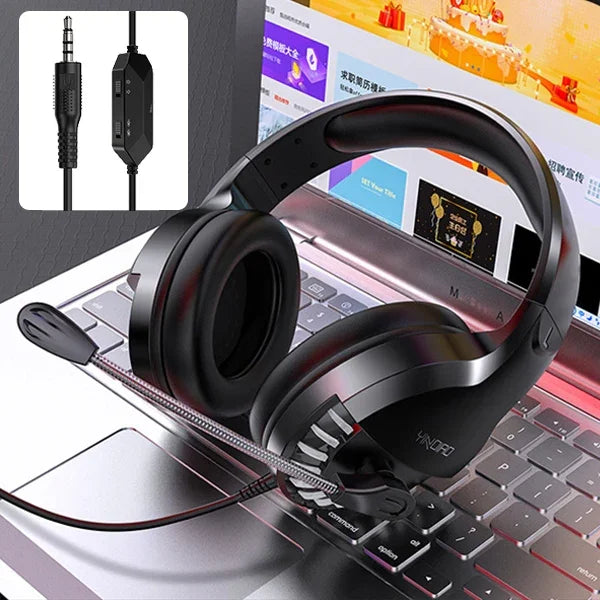 YINDIAO Q2 Auscultadores para Jogos Com Microfone, Com Fios, Versão: Único 3.5mm, Q2 Único 3.5mm (Preto)