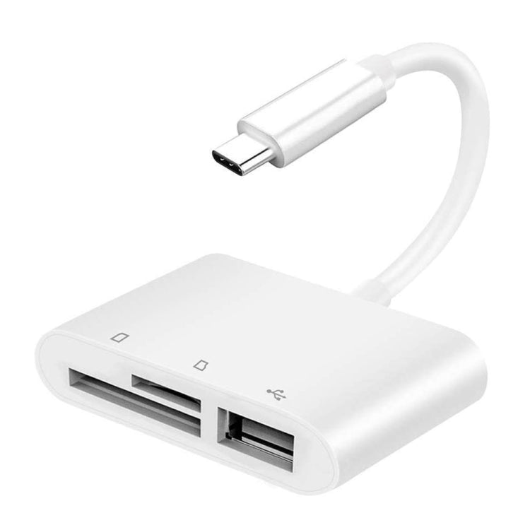 NK103TC Leitor de Câmera USB-C / Type-C Macho para SD + TF + USB Fêmea 3 em 1, NK103TC