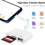 NK103TC Leitor de Câmera USB-C / Type-C Macho para SD + TF + USB Fêmea 3 em 1, NK103TC