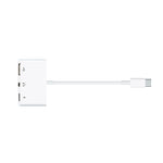 Adaptador OTG 3 em 1 USB-C / Type-C Macho para Type-C + USB + 3,5mm Fêmea
