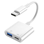S-211 Adaptador de Câmara 2 em 1 USB-C / Type-C Macho para Type-C + USB Fêmea, S-211
