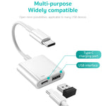 S-211 Adaptador de Câmara 2 em 1 USB-C / Type-C Macho para Type-C + USB Fêmea, S-211