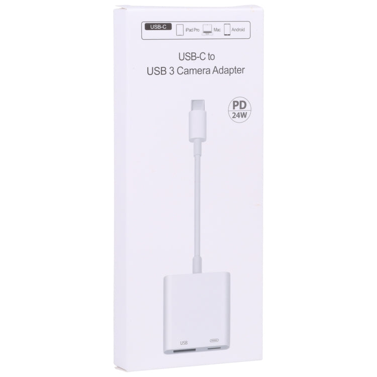 S-211 Adaptador de Câmara 2 em 1 USB-C / Type-C Macho para Type-C + USB Fêmea, S-211