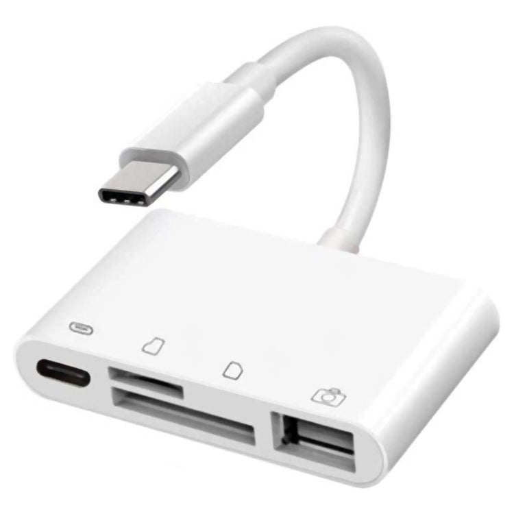 NK108LTC Leitor de Câmara 4 em 1 USB-C Macho para SD + TF + USB + Type-C Fêmea, NK108LTC