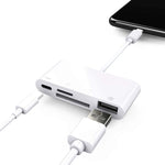 NK108LTC Leitor de Câmara 4 em 1 USB-C Macho para SD + TF + USB + Type-C Fêmea, NK108LTC