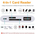 NK108LTC Leitor de Câmara 4 em 1 USB-C Macho para SD + TF + USB + Type-C Fêmea, NK108LTC