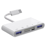 Adaptador NK-1032TC 5 em 1 USB-C Macho para SD / TF / 2xUSB / Type-C Fêmea, NK1032TC