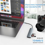 Estação de Acoplamento HUB Adaptador USB-C / Type-C 7 em 1, 7 em 1