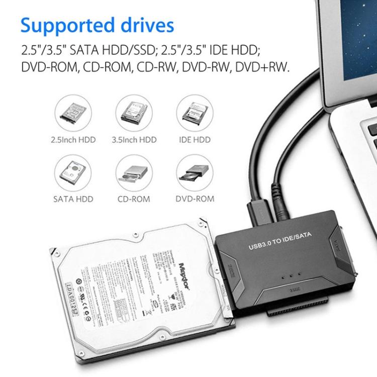 Adaptador SATA / IDE para USB 3.0 Cabo Conversor para Disco Rígido 2,5 / 3,5 Polegadas, Ficha US, PC2404, PC2404AU, PC2404EU, PC2404UK