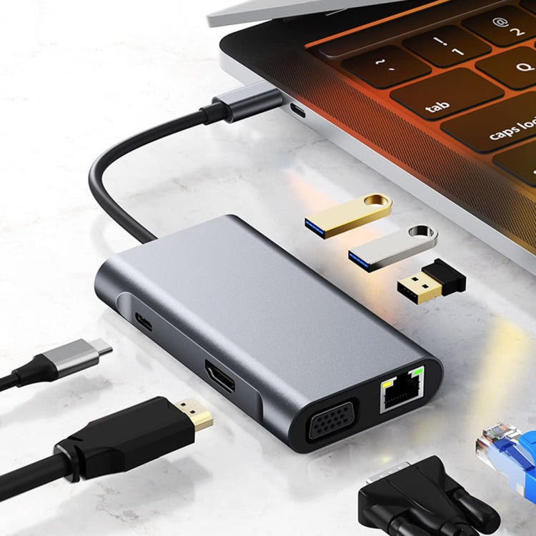 Adaptador HUB estação de ancoragem BYL-2111U3 7 em 1 USB-C / Tipo-C para USB, BYL-2111U3