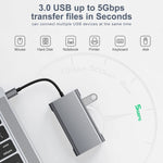 Adaptador HUB estação de ancoragem BYL-2111U3 7 em 1 USB-C / Tipo-C para USB, BYL-2111U3