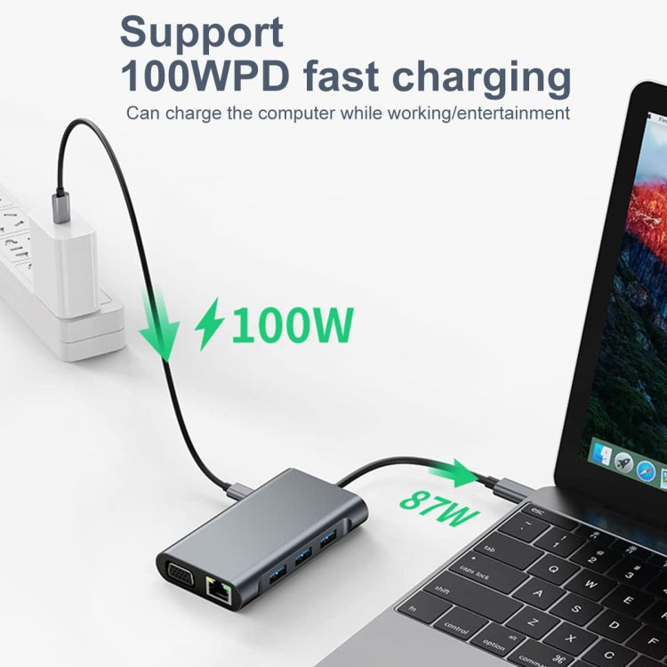 Adaptador HUB estação de ancoragem BYL-2111 7 em 1 USB-C / Tipo-C para USB, BYL-2111