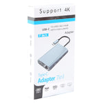 Adaptador HUB estação de ancoragem BYL-2111 7 em 1 USB-C / Tipo-C para USB, BYL-2111