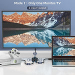 Comutador HDMI bidirecional 2 em 1 saída vídeo HD 4K, SL