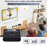 Comutador HDMI bidirecional 2 em 1 saída vídeo HD 4K, SL