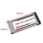 Placa Express PCI 34mm com 2 Portas USB 3.0 5Gbps para Portátil / Notebook, 34mm