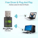 Adaptador de rede USB 2 em 1 Bluetooth WiFi 600M, receptor de sinal WiFi, 605