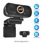Webcam HD-F18 1080P multifunções com microfone