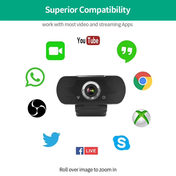 Webcam HD-F18 1080P multifunções com microfone