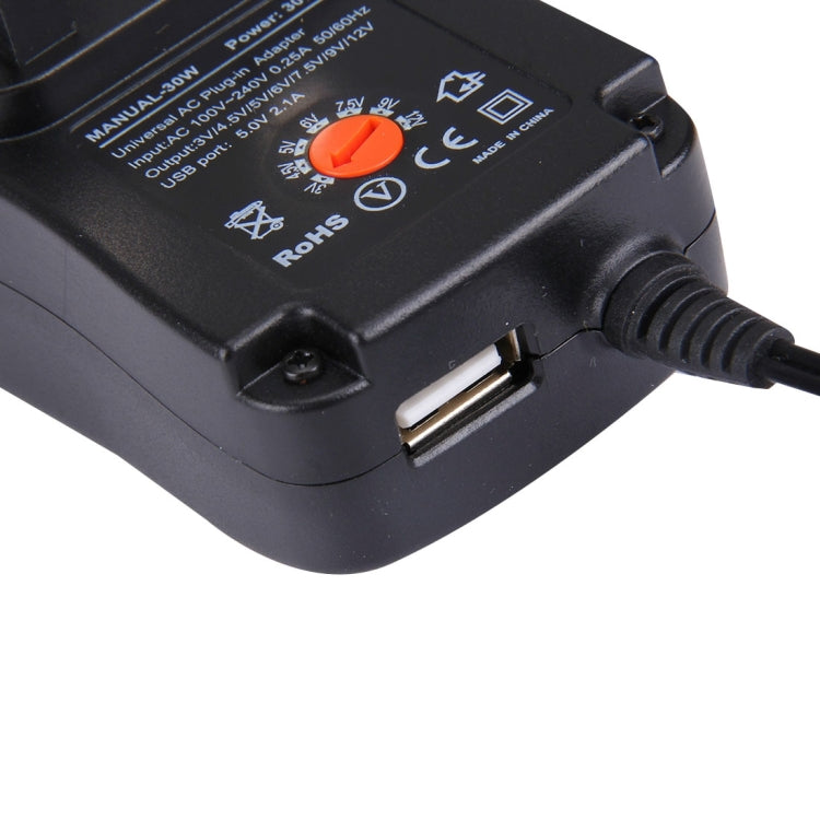 Adaptador Universal de Parede com Ficha UK 30W com Porta USB 5V 2.1A, Pontas: 8 Peças, Comprimento do Cabo: Cerca de 1,2m, Ficha UK