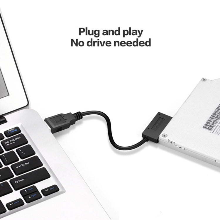 Adaptador de Cabo SATA Slimline Profissional USB 3.0 para 7+6 Pinos com Indicador, USB 3.0