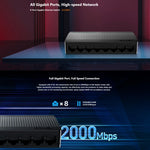 Tenda SG108M Com Todas as Portas Gigabit Comutador de Rede de Alta Velocidade 8-Portas Ethernet 1000Mbps HUB LAN Rápido, SG108M