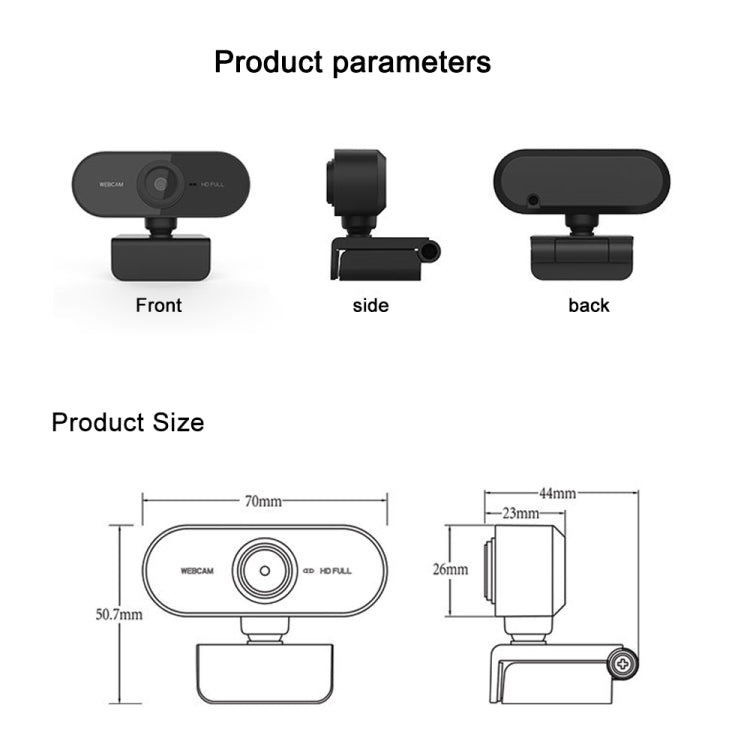 Câmara USB HD-U01 1080P com microfone