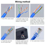 100 Unidades / Pacote Conector Modular Pass Through RJ45 Cat6e Não Blindado, Cat6e Não Blindado Pass Through