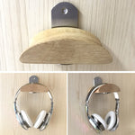 Suporte de Auscultadores de Parede Quadrado em Aço Inoxidável + Madeira Maciça, PC2920A, PC2920B