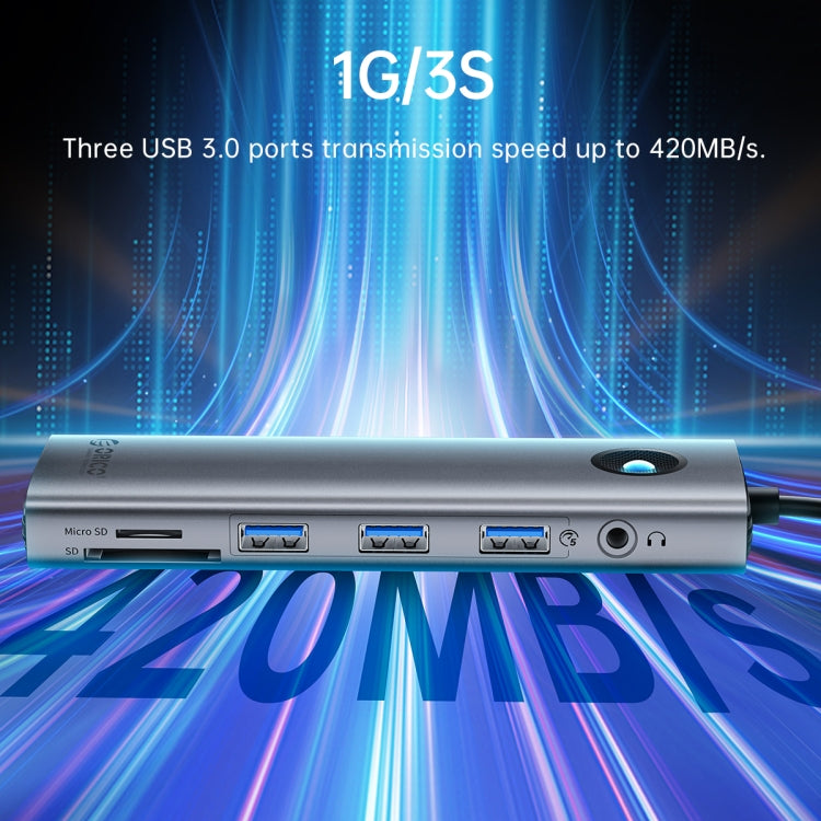 Estação de ancoragem multifunções ORICO PW11-8PC Type-C / USB-C 8 em 1 5Gbps, PW11-8PC