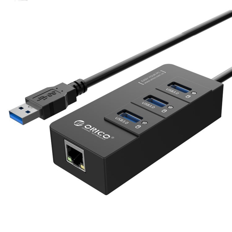 ORICO HR01-U3 HUB divisor USB3.0 ABS com 3 portas e placa de rede Ethernet Gigabit RJ45 externa 5 Gbps para portáteis / desktop / ultrabook, etc.
