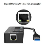 ORICO HR01-U3 HUB divisor USB3.0 ABS com 3 portas e placa de rede Ethernet Gigabit RJ45 externa 5 Gbps para portáteis / desktop / ultrabook, etc.