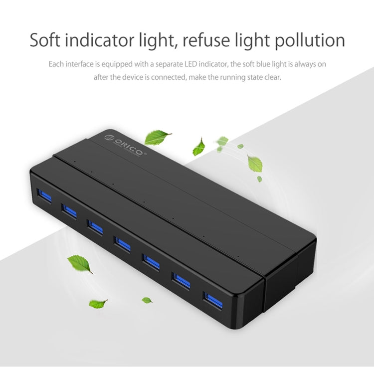 ORICO H7928-U3 HUB USB 3.0 de secretária com 7 portas em material ABS e cabo de 1m, USB 3.0