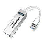 15101 Adaptador HUB USB3.0 5 em 1 para 3 x USB + leitor de cartões SD / TF, USB3.0