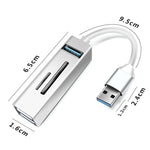 15101 Adaptador HUB USB3.0 5 em 1 para 3 x USB + leitor de cartões SD / TF, USB3.0