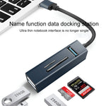 15101 Adaptador HUB USB3.0 5 em 1 para 3 x USB + leitor de cartões SD / TF, USB3.0